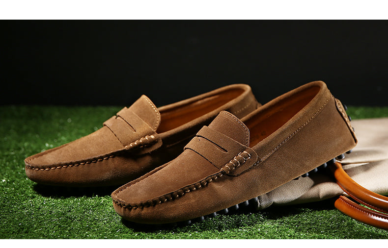 Lucas | Men's Slip-On Penny Loafers Moccasin Stitching Grip Sole