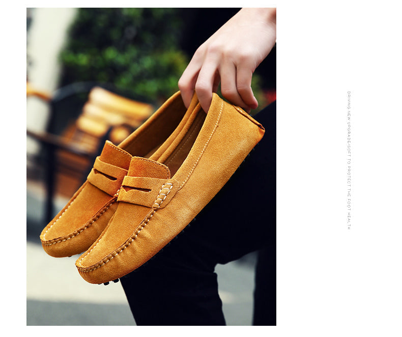 Lucas | Men's Slip-On Penny Loafers Moccasin Stitching Grip Sole