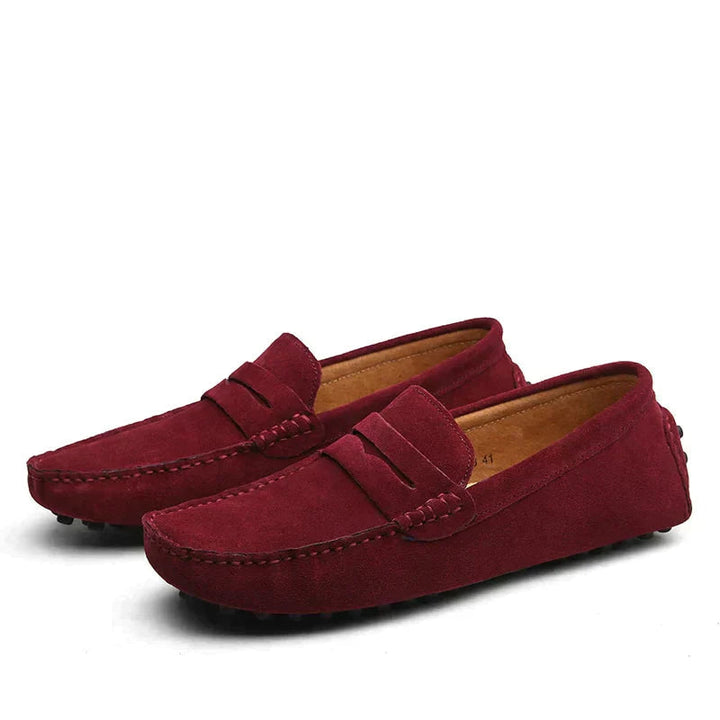 Lucas | Men's Slip-On Penny Loafers Moccasin Stitching Grip Sole