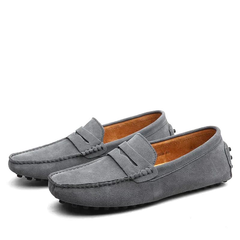 Lucas | Men's Slip-On Penny Loafers Moccasin Stitching Grip Sole
