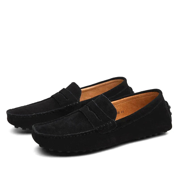 Lucas | Men's Slip-On Penny Loafers Moccasin Stitching Grip Sole