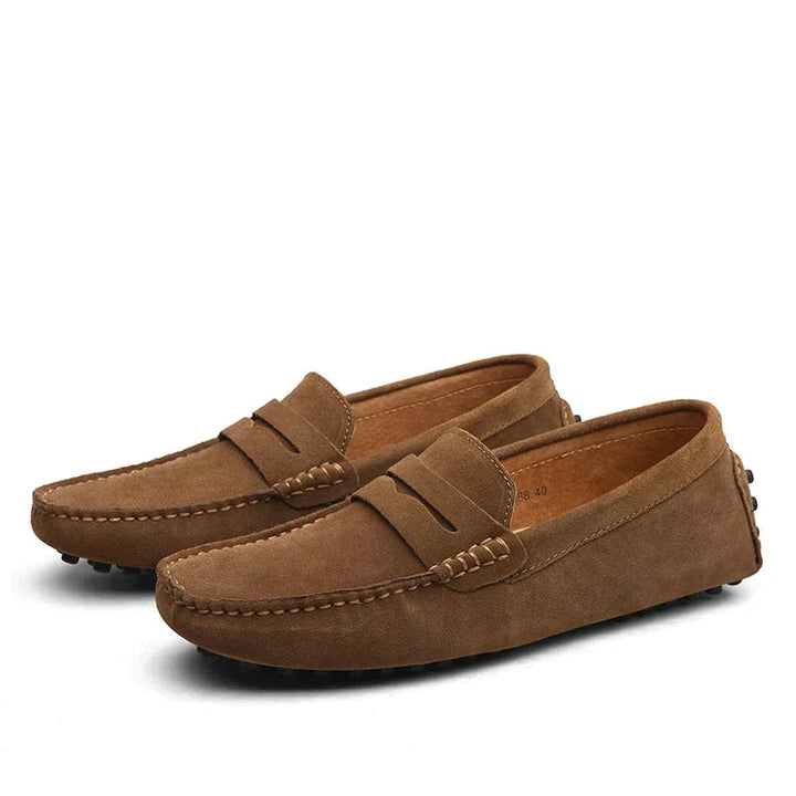Lucas | Men's Slip-On Penny Loafers Moccasin Stitching Grip Sole