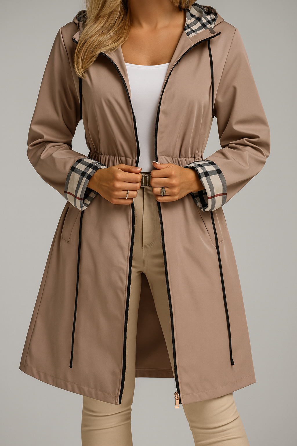 Roslyn | Refined Fitted Coat with Zip Closure and Lightweight Comfort