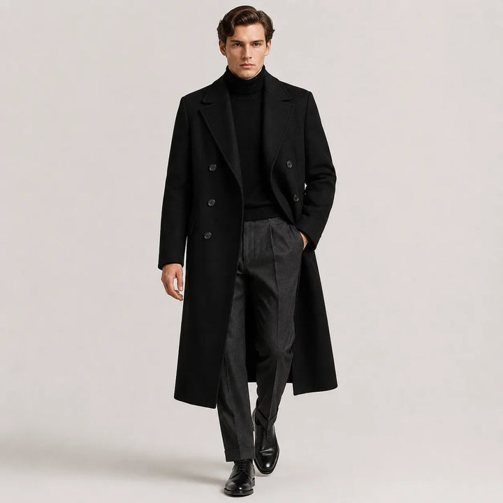 Holly | Women's Double-Breasted Trench Coat Notch Lapel Long Sleeves