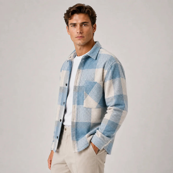 Daisy | Women's Plaid Overshirt Button Front Chest Pocket Long Sleeve