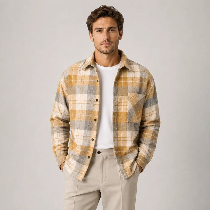 Daisy | Women's Plaid Overshirt Button Front Chest Pocket Long Sleeve