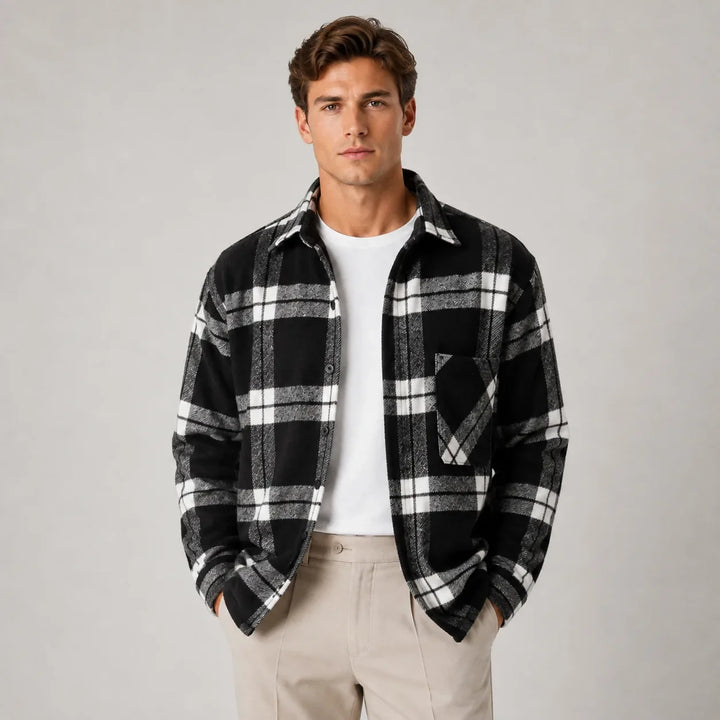 Daisy | Women's Plaid Overshirt Button Front Chest Pocket Long Sleeve