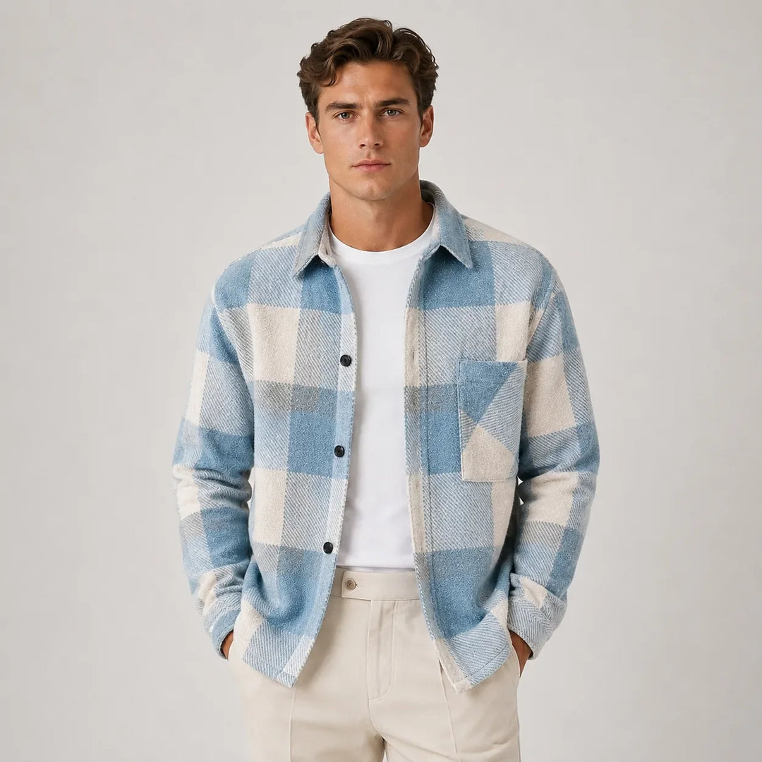 Daisy | Women's Plaid Overshirt Button Front Chest Pocket Long Sleeve