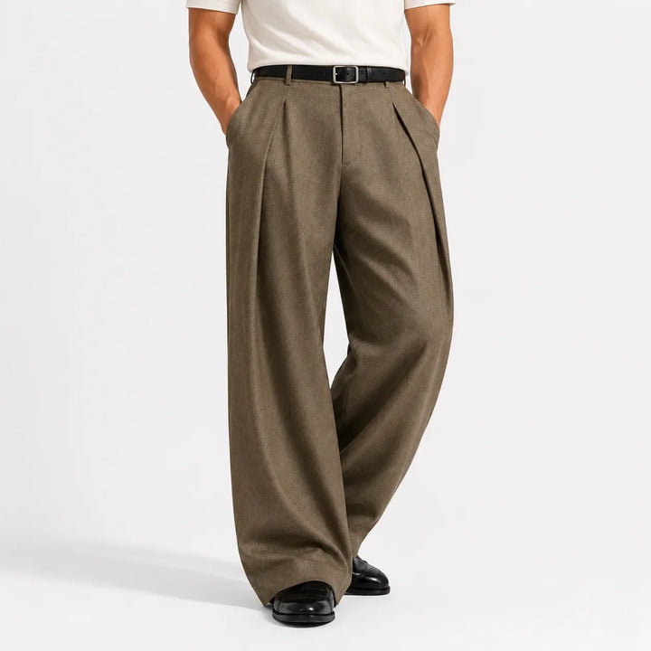 Harper | Women's Wide Leg Trousers Pleated Front Mid-Rise