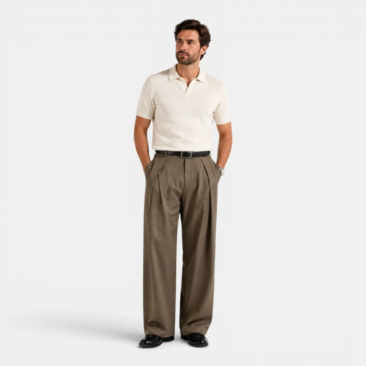 Harper | Women's Wide Leg Trousers Pleated Front Mid-Rise