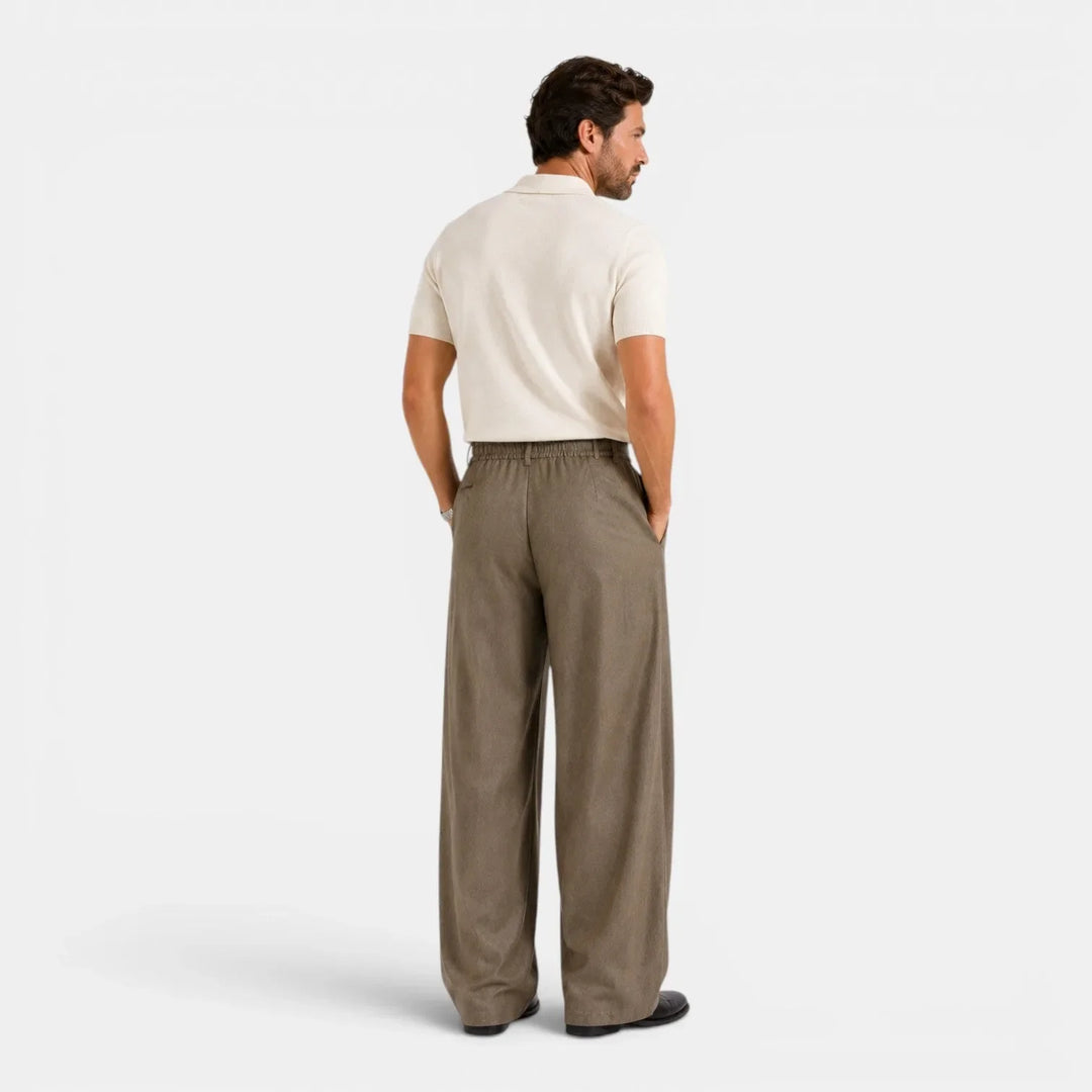 Harper | Women's Wide Leg Trousers Pleated Front Mid-Rise