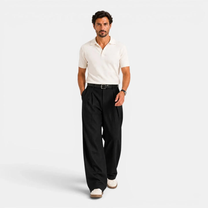 Harper | Women's Wide Leg Trousers Pleated Front Mid-Rise