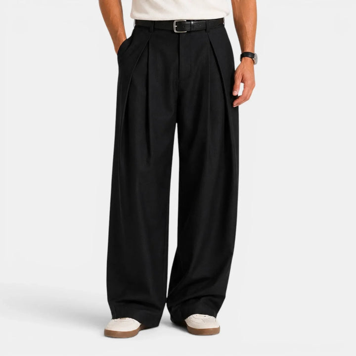 Harper | Women's Wide Leg Trousers Pleated Front Mid-Rise