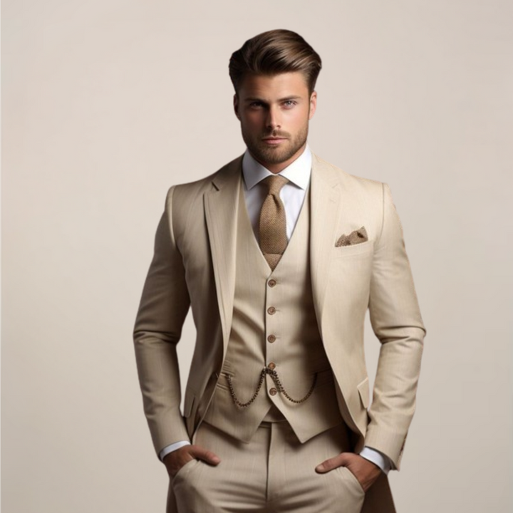 Malcolm | Men's Three-Piece Wedding Suit Jacket Waistcoat Trousers