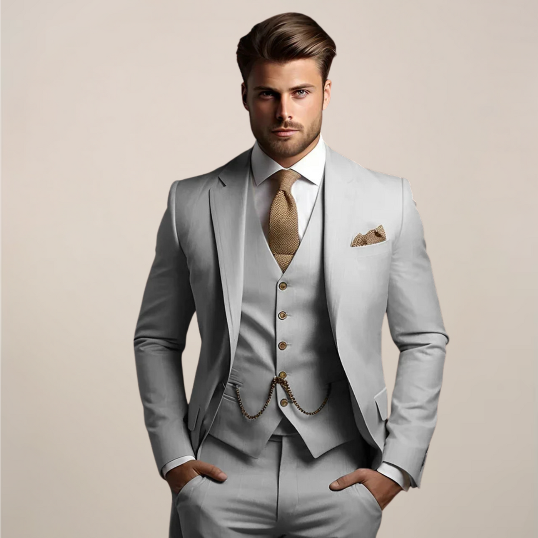 Malcolm | Men's Three-Piece Wedding Suit Jacket Waistcoat Trousers