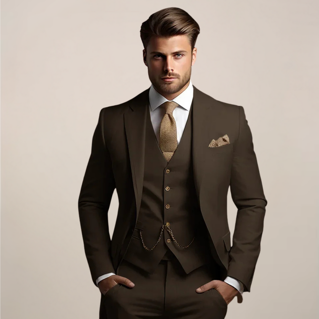 Malcolm | Men's Three-Piece Wedding Suit Jacket Waistcoat Trousers