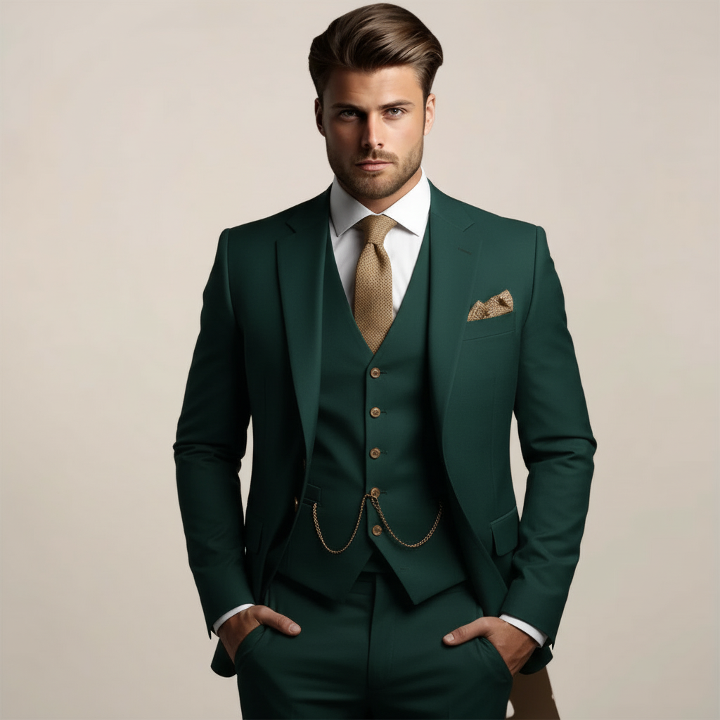 Malcolm | Men's Three-Piece Wedding Suit Jacket Waistcoat Trousers