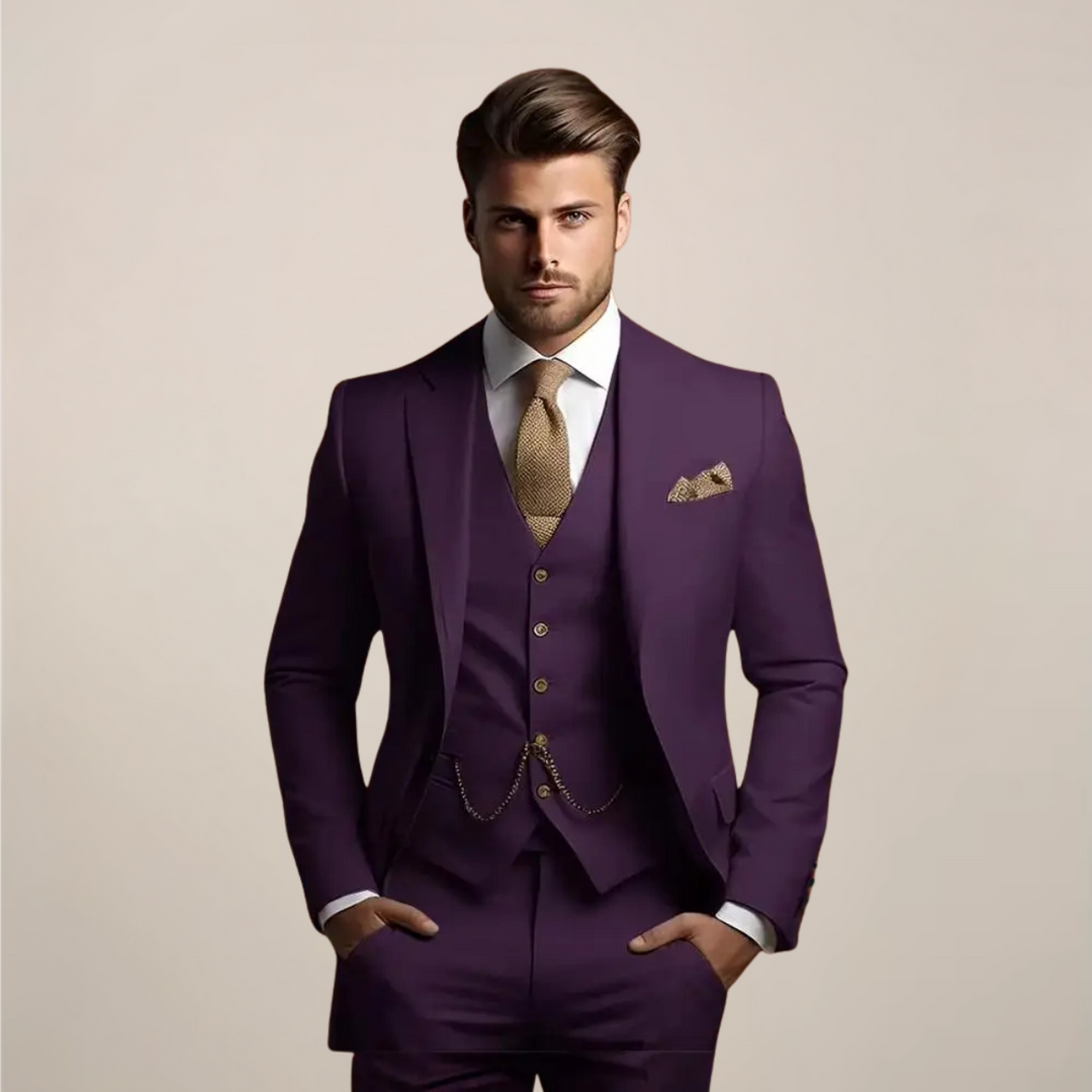 Malcolm | Men's Three-Piece Wedding Suit Jacket Waistcoat Trousers