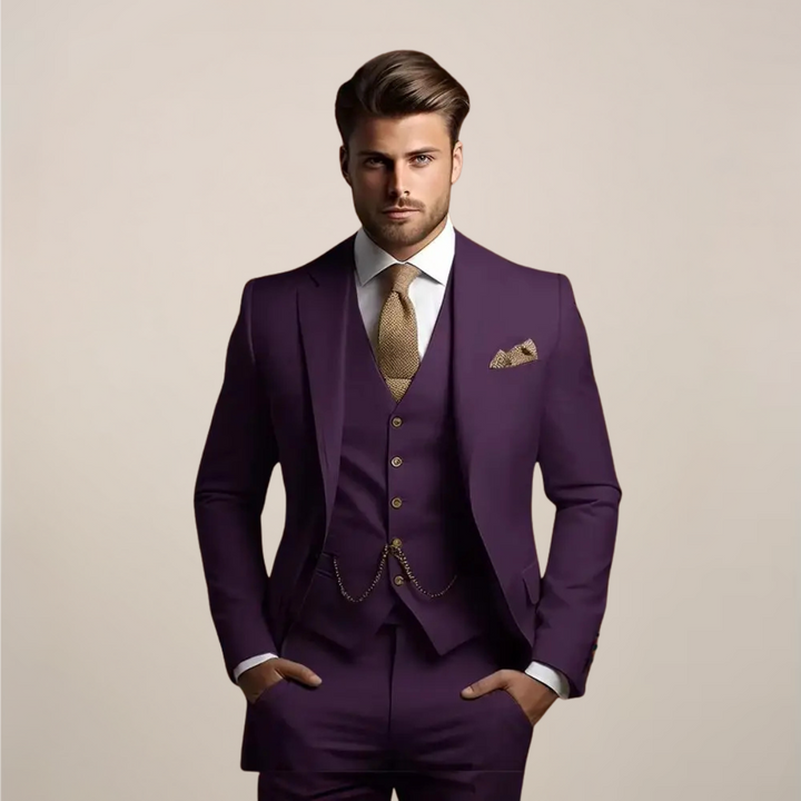 Malcolm | Men's Three-Piece Wedding Suit Jacket Waistcoat Trousers