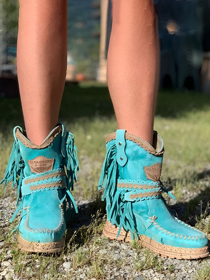 Women’s Boho Ankle Boots – Fringe Western Style for Casual Wear