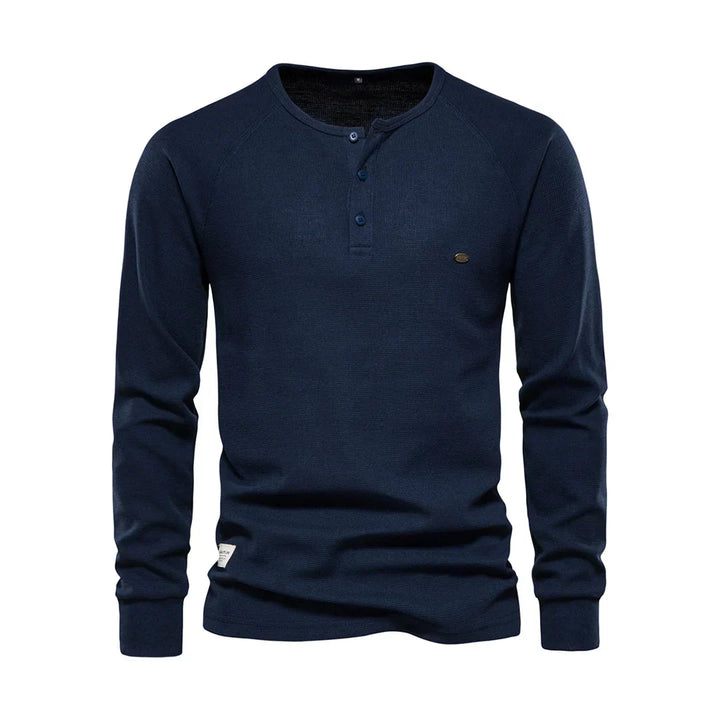 Hector | Men's Long Sleeve Henley Shirt Button Neck Casual Top