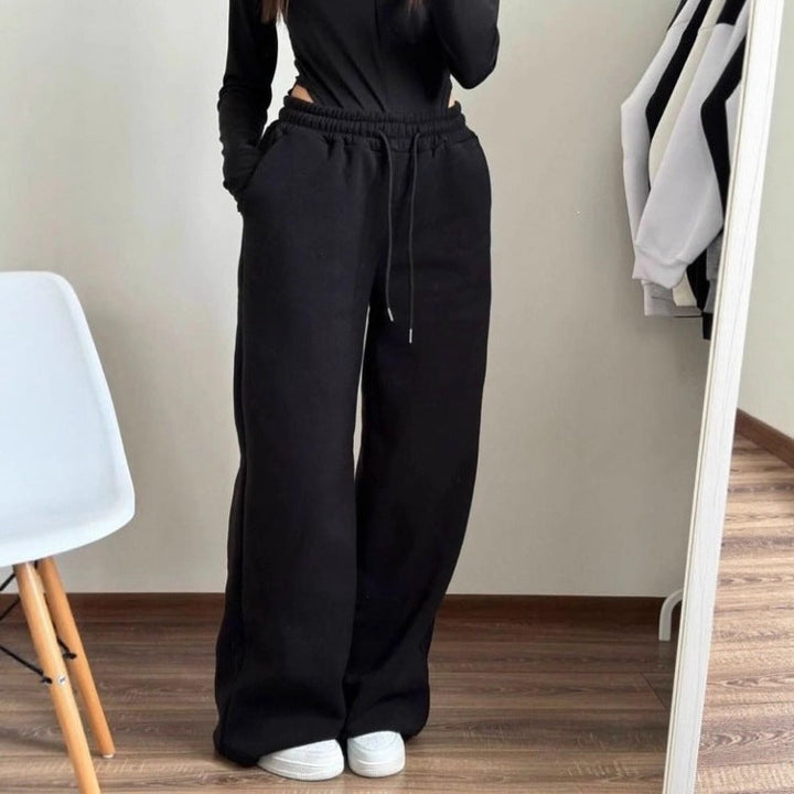 Unisex Nano Locker Loose Lounge Trousers with Elasticated Drawstring, Side Pockets and Straight Leg by Drune