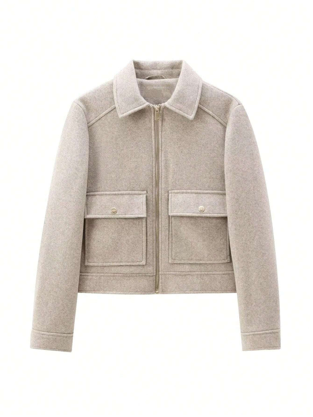 Ottilie | Women's Wool Utility Jacket Front Pockets Breathable