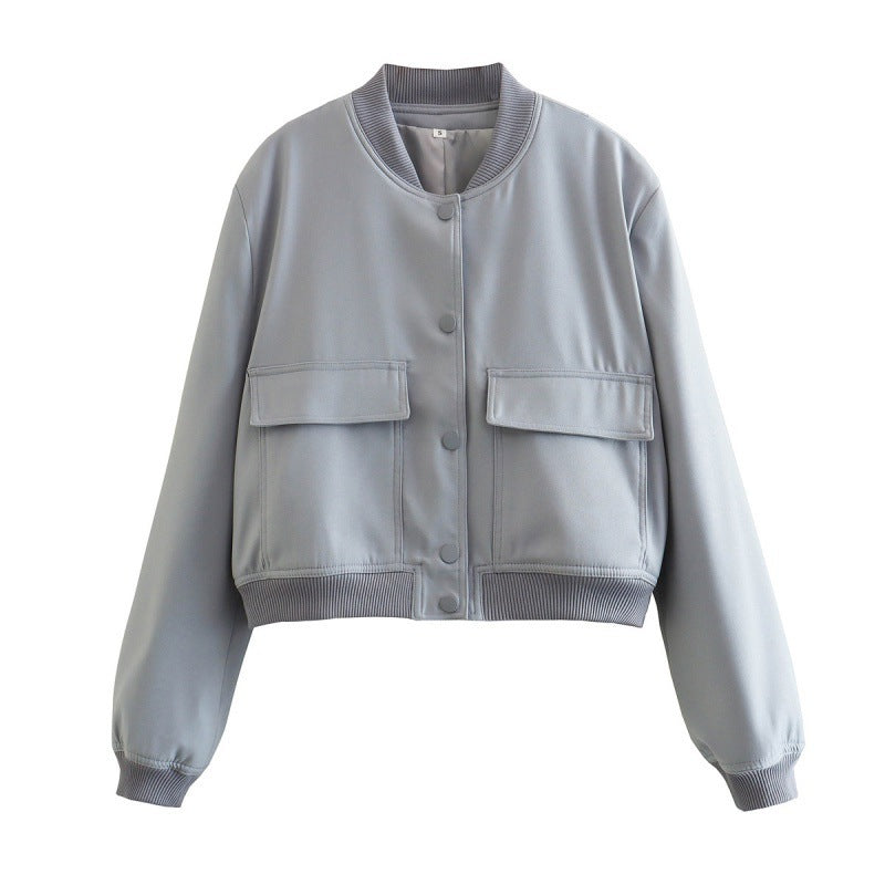 Rosalind | Women's Cropped Jacket Patch Pockets Breathable Lightweight