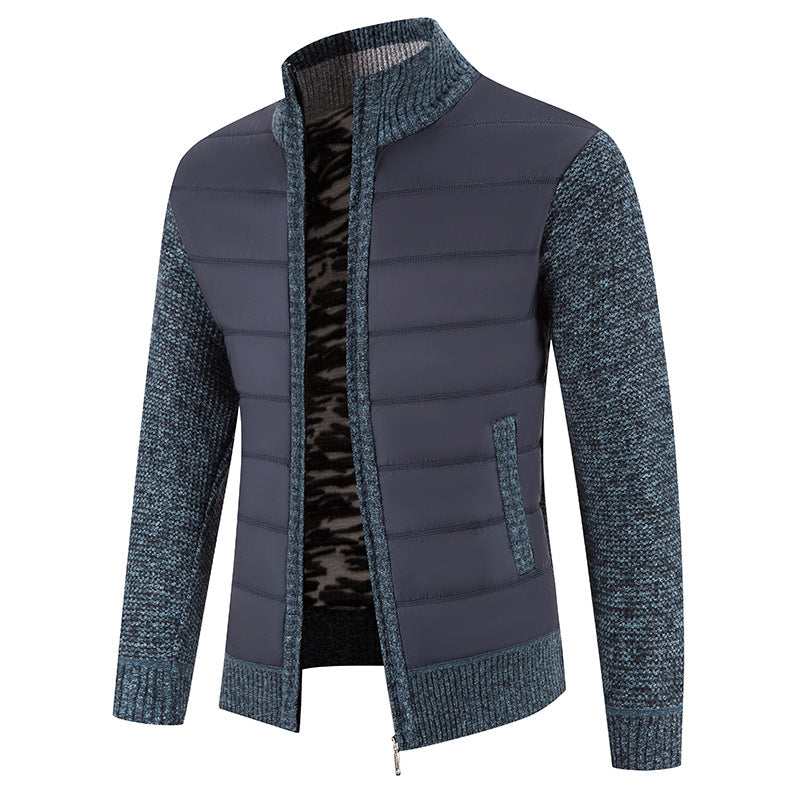 Crawford | Men's Quilted Hybrid Jacket Knitted Sleeves Funnel Neck