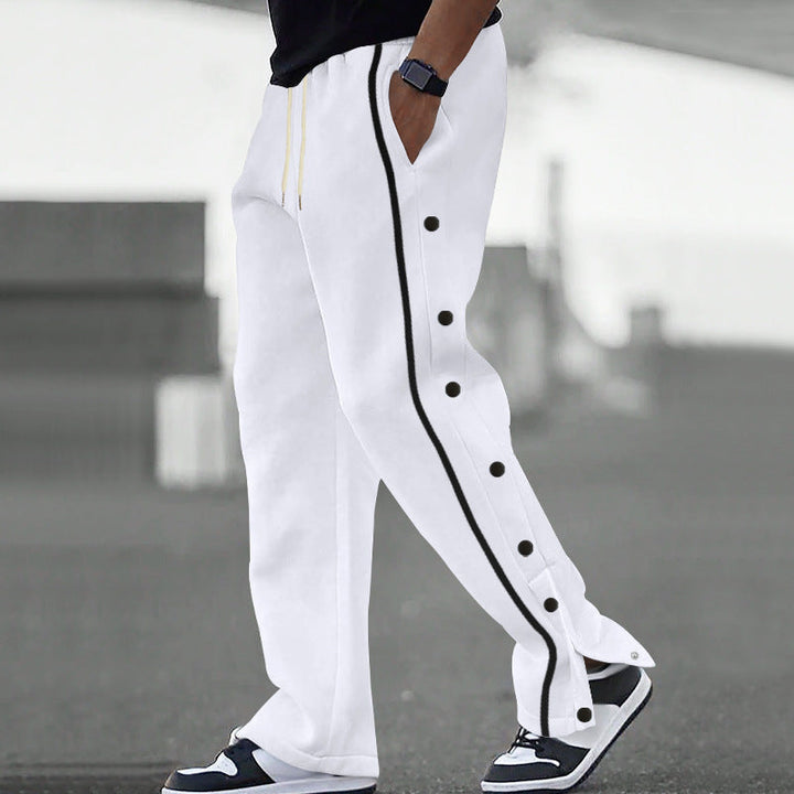Connor | Men's Loose Fit Joggers Side Snap Buttons Drawstring Waist