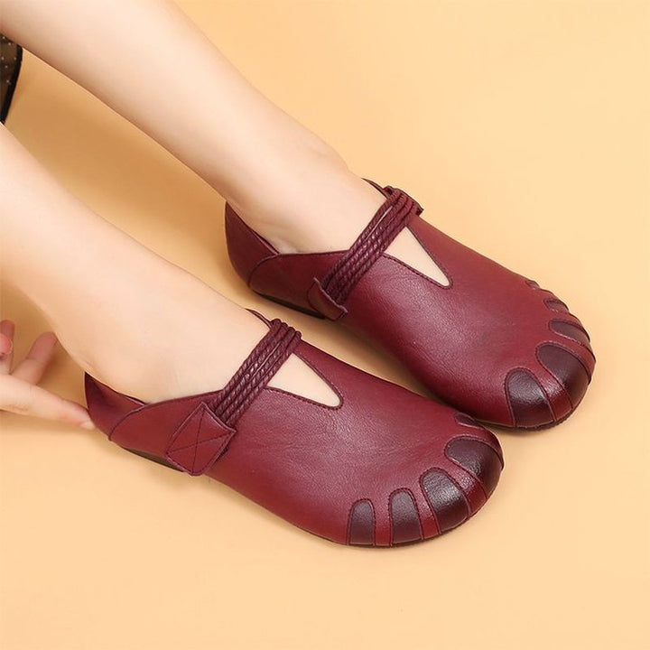 Gwen | Women's Mary Jane Flats Braided Strap Stitched Toe Slip-On