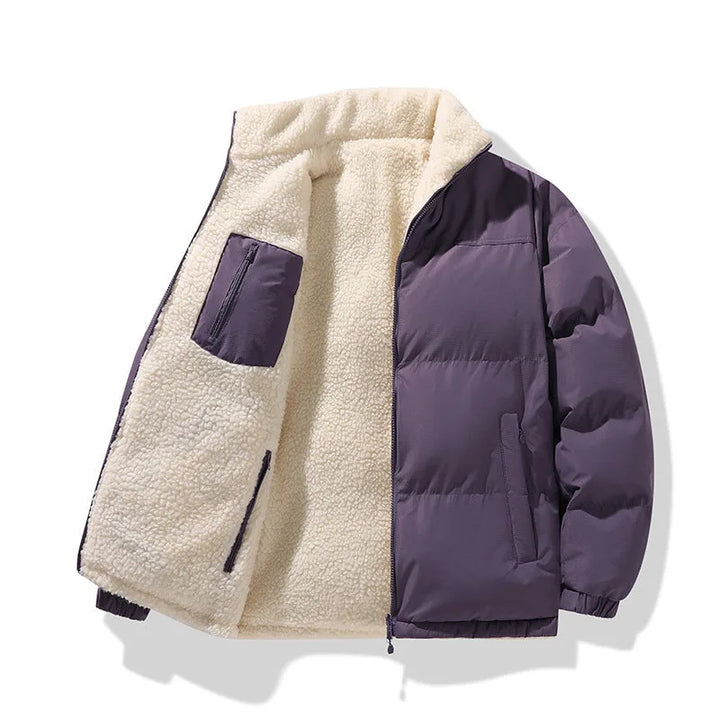 Imogen | Women's Reversible Puffer Jacket Sherpa Lining Round Neck