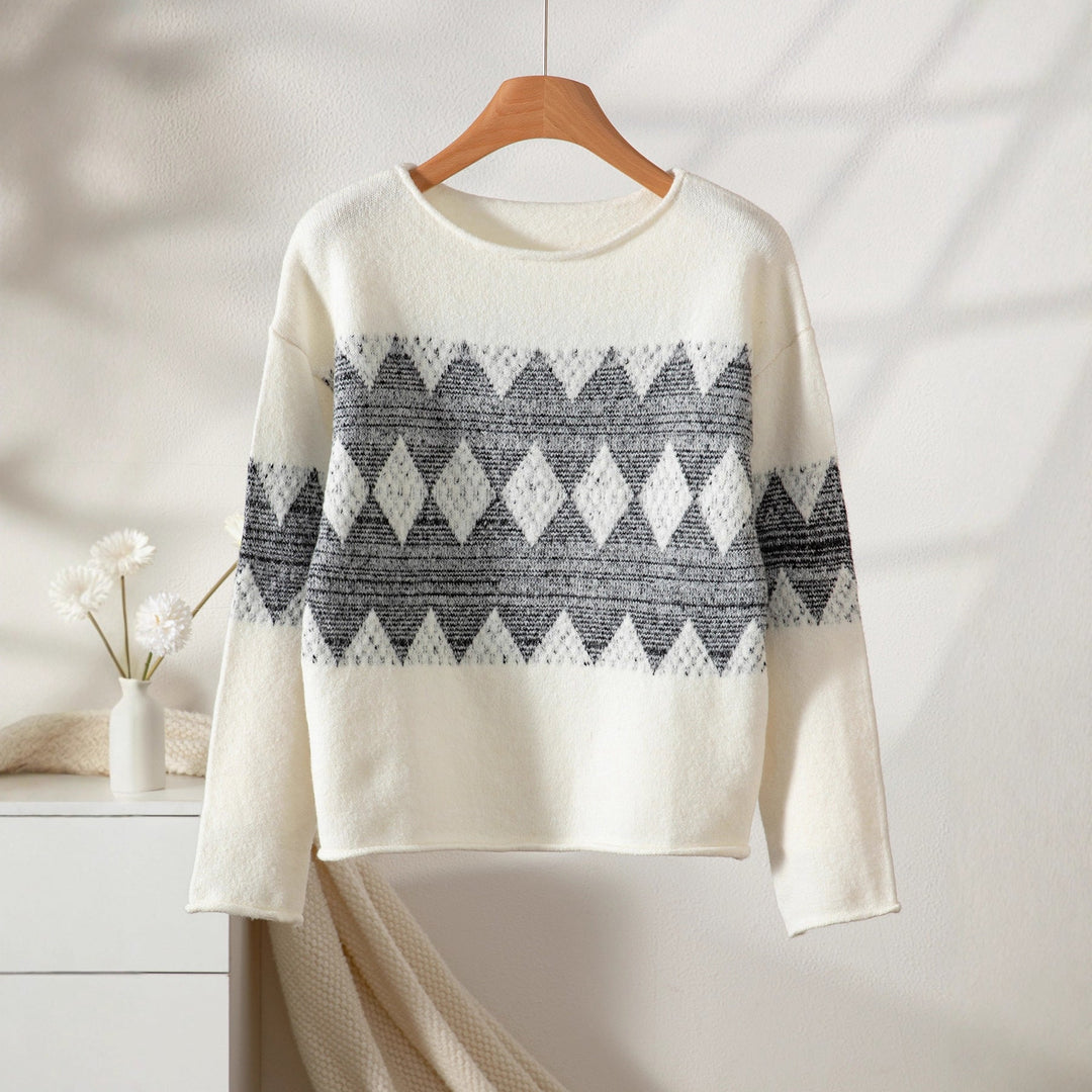 Willow | Women's Wool Blend Knitted Jumper Wave Pattern