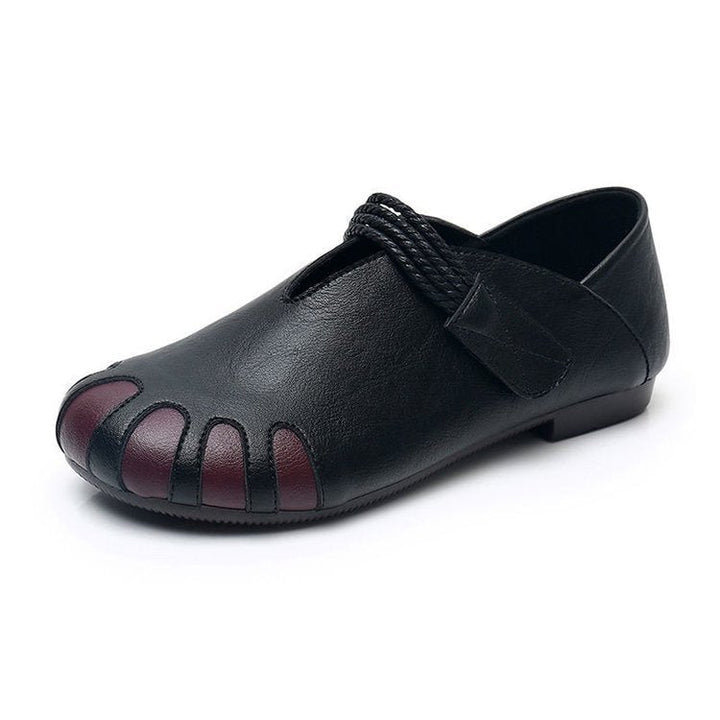 Gwen | Women's Mary Jane Flats Braided Strap Stitched Toe Slip-On