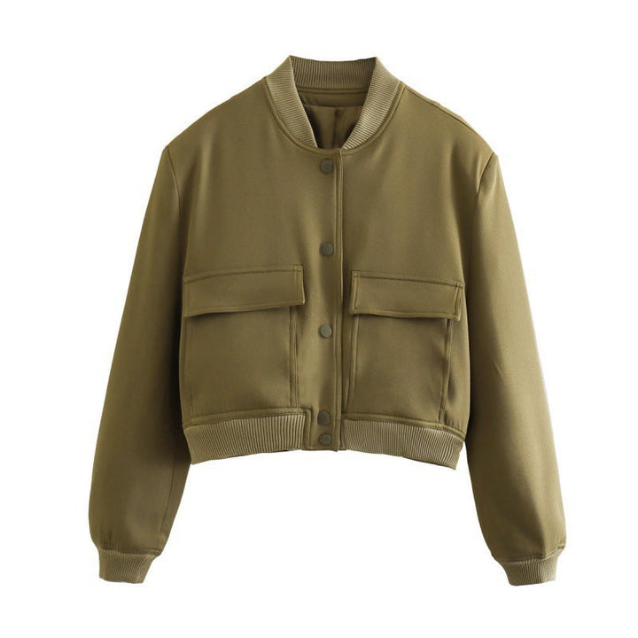 Rosalind | Women's Cropped Jacket Patch Pockets Breathable Lightweight