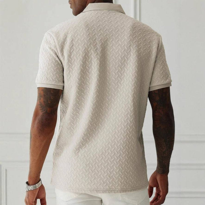 Eliza | Women's Textured Knit Polo Shirt Lightweight Structured Collar