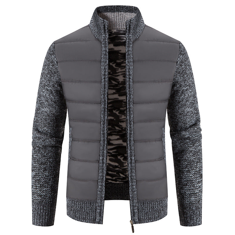 Crawford | Men's Quilted Hybrid Jacket Knitted Sleeves Funnel Neck