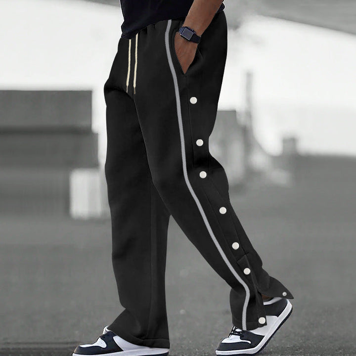 Connor | Men's Loose Fit Joggers Side Snap Buttons Drawstring Waist