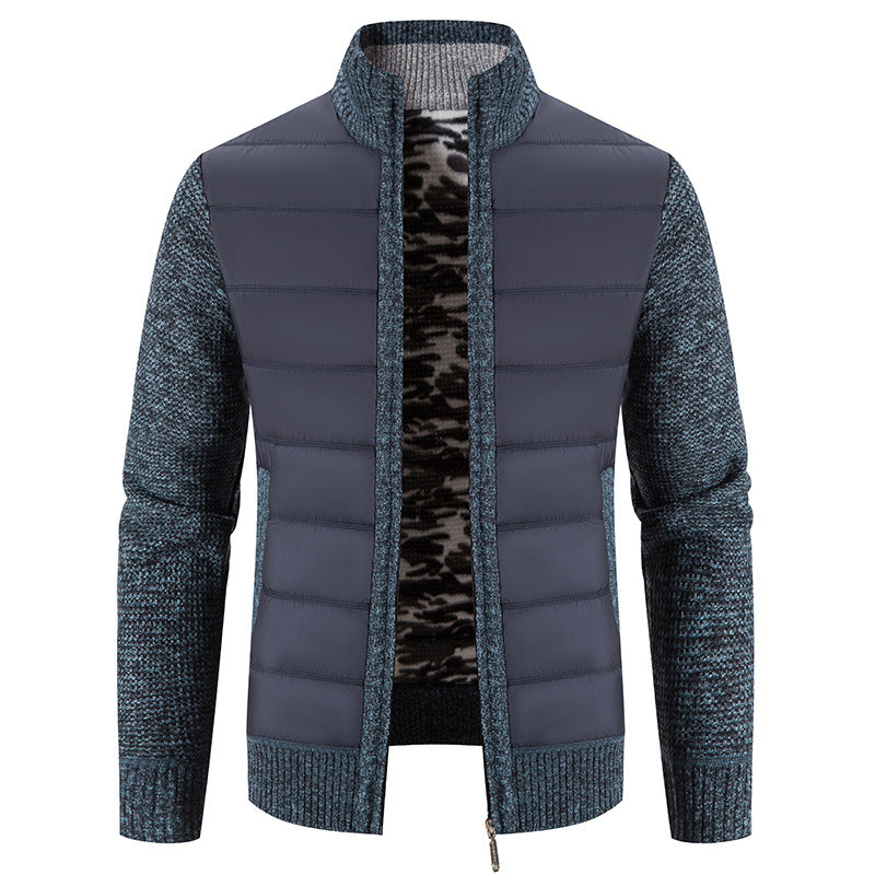 Crawford | Men's Quilted Hybrid Jacket Knitted Sleeves Funnel Neck