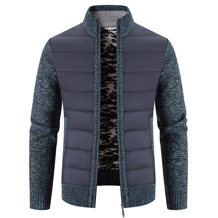 Crawford | Men's Quilted Hybrid Jacket Knitted Sleeves Funnel Neck