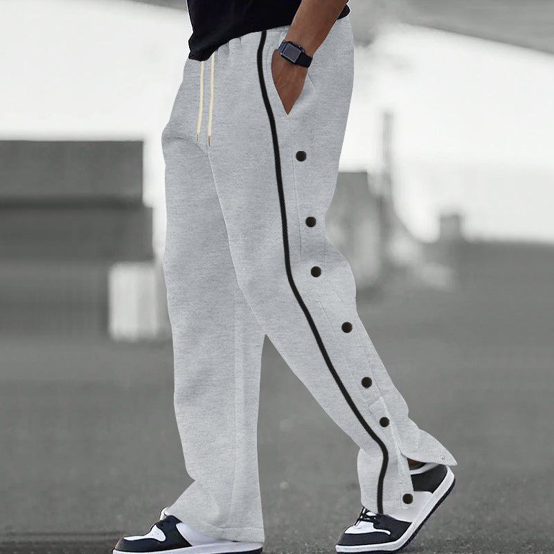 Connor | Men's Loose Fit Joggers Side Snap Buttons Drawstring Waist
