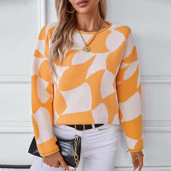 Nell | Women's Patterned Knitted Jumper Relaxed Casual Fit