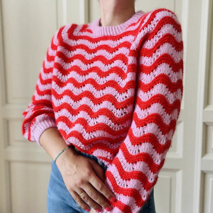 Grace | Women's Knitted Jumper Wave Pattern Relaxed Fit