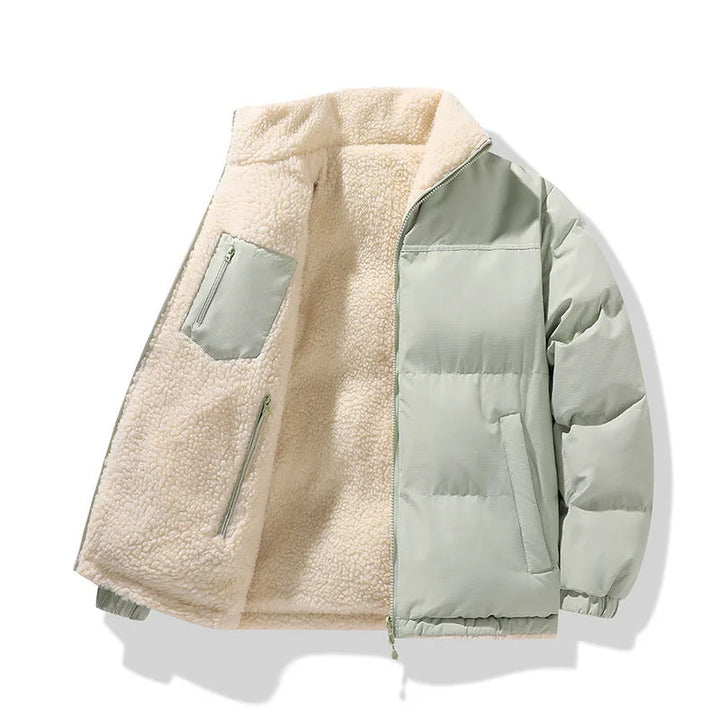 Imogen | Women's Reversible Puffer Jacket Sherpa Lining Round Neck