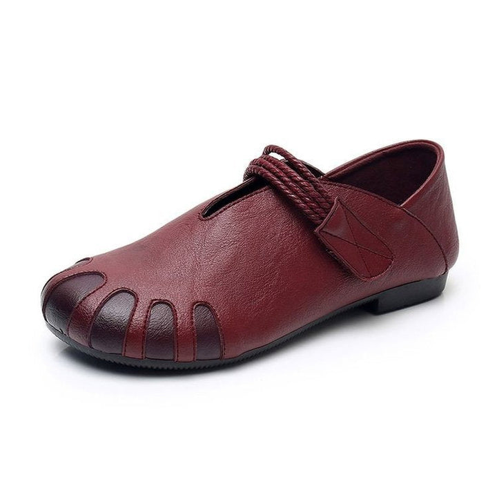 Gwen | Women's Mary Jane Flats Braided Strap Stitched Toe Slip-On