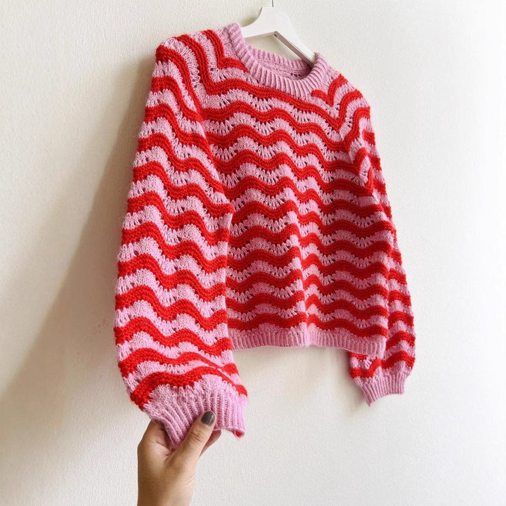 Grace | Women's Knitted Jumper Wave Pattern Relaxed Fit