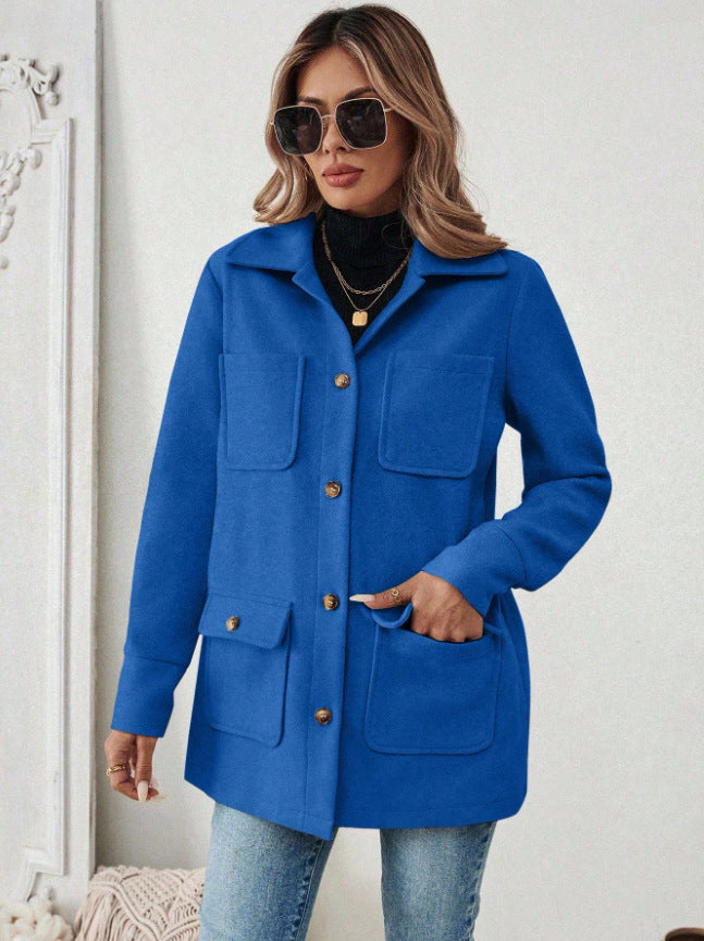 Cecily | Women's Utility Jacket Front Pockets Button Up
