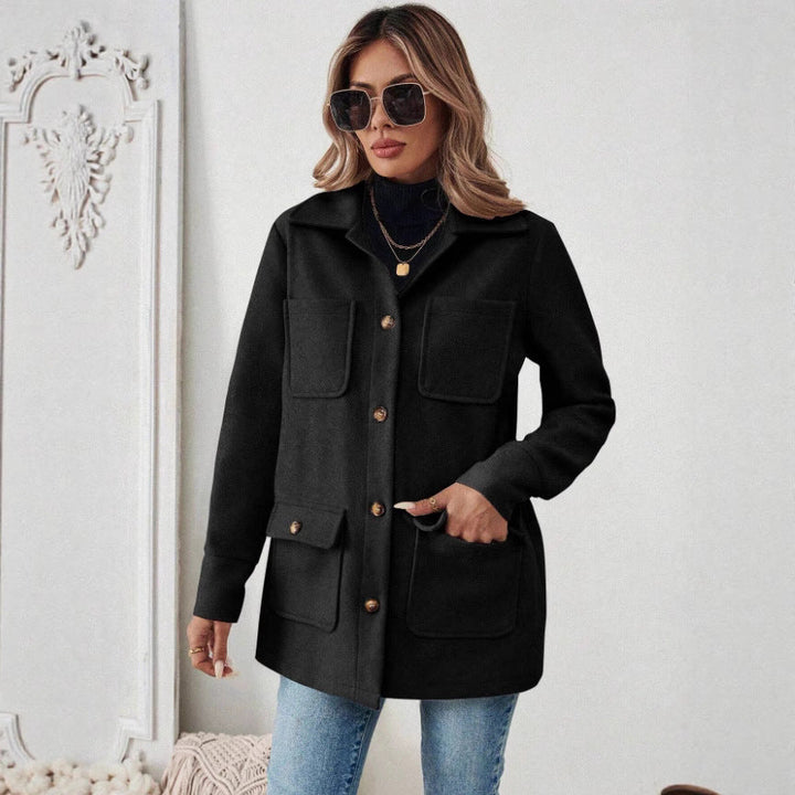 Cecily | Women's Utility Jacket Front Pockets Button Up