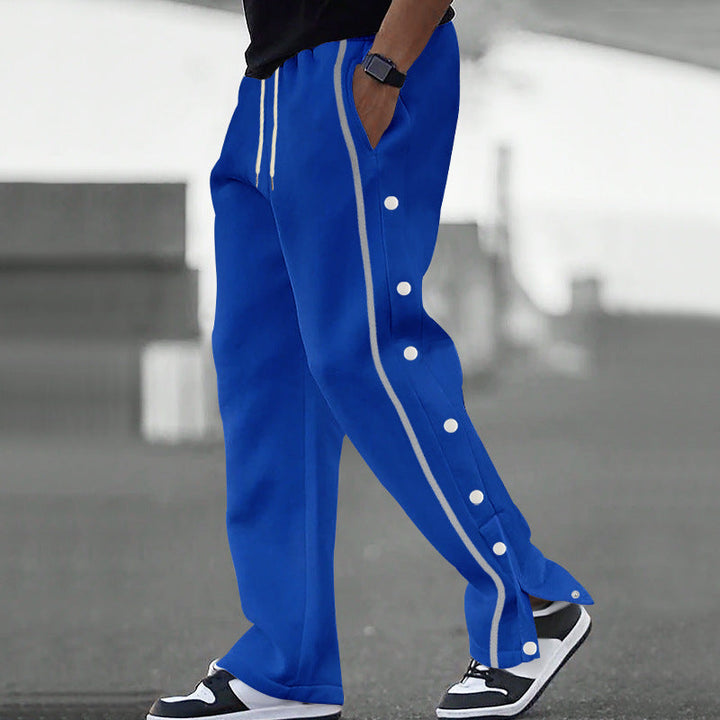 Connor | Men's Loose Fit Joggers Side Snap Buttons Drawstring Waist