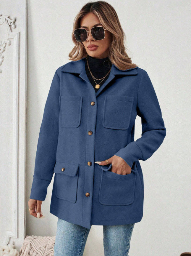 Cecily | Women's Utility Jacket Front Pockets Button Up